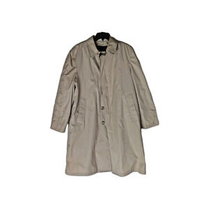 LONDON FOG Vintage 70s Trench Coat Men’s Size 42 REG Removable Faux Fur Liner